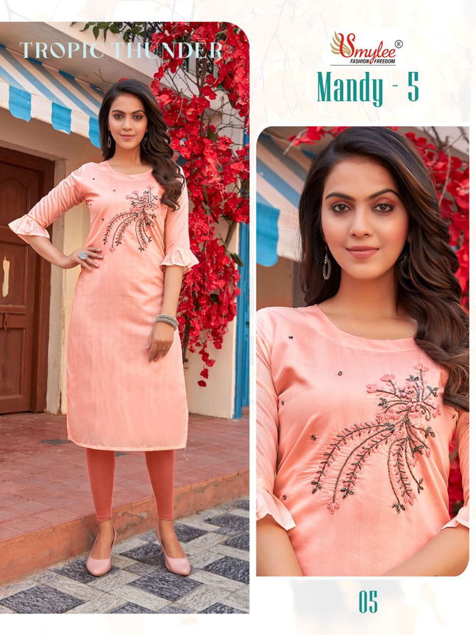 Smylee Mandy 5 Stylish Designer Ethnic Wear Heavy Silk Designer Kurti Collection